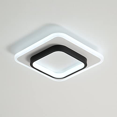 Goeco Candeeiro LED de teto, candeeiro LED teto moderno 20 W 2300 LM, luz de teto quadrada para quarto sala de jantar corredores, sala de estar, escritório, diâmetro 24 cm, regulável 3000 K / 4500 K /