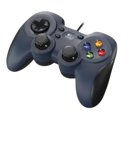 Logitech F310 Gamepad com cabo, distribuição tipo consola, controlo de direção 4 comutadores, conforto de fixação, cabo de 1,8 m, PC, azul/cinzento