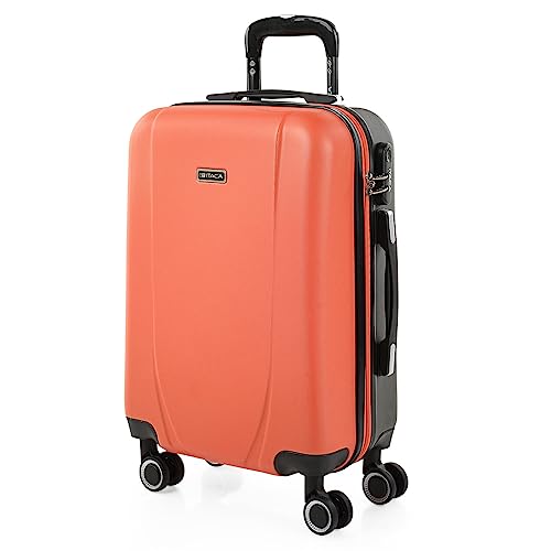 Itaca, Malas de viagem rígidas, 4 rodas, carrinho ABS, pequena cabine média e grande, XL, prática, confortável, leve e resistente, qualidade, marca e design, conjunto, Ryanair, baixo custo Tiber Abs 40.0liters