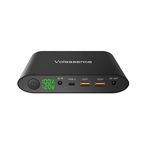Volessence 25000 mAh Power Bank Bateria externa em alumínio com LED Display - 2X USB (Quick Charge 3.0) - 1 x USB Type-C - 1 x DC - carregador portátil para computador/MacBook/Smartphone/Tablet
