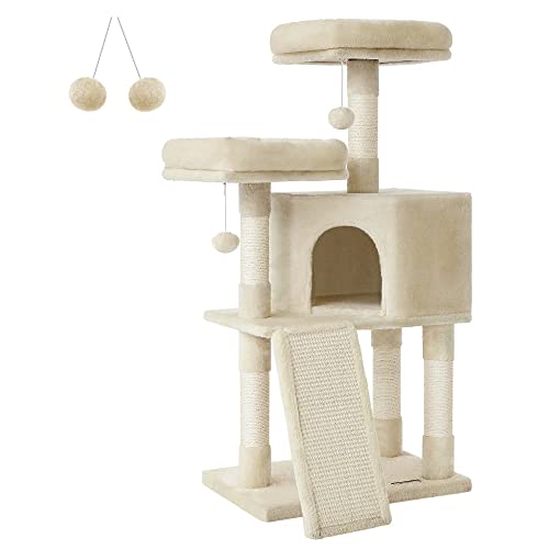 FEANDREA Árvore de gatos, torre para gatos, 115 cm, bege PCT141M01