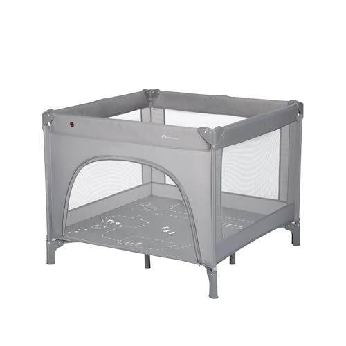 Bebeconfort Adonis, berço de viagem e parque 2 em 1, 0-3 A (15 kg), berço dobrável para bebé, janela de entrada lateral, tapete grande, bolsa de transporte, fácil dobrado, design estável, mineral