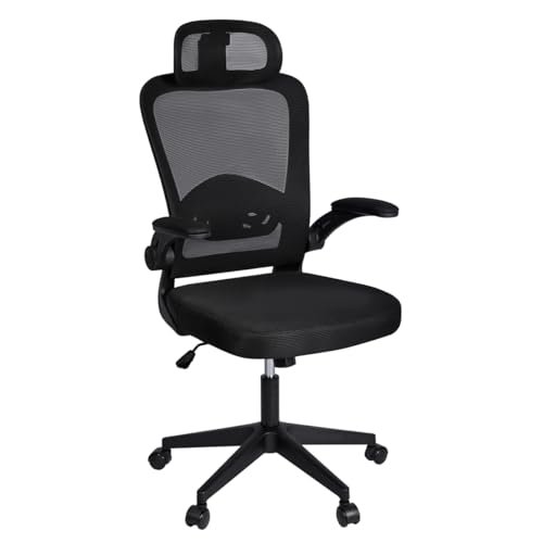 T-LOVENDO.ES Cadeira de escritório ergonómica, de secretária, executiva, giratória com rodas, jogos de malha respirável, com apoio de cabeça e apoio de braço ajustável, suporte lombar para escritório,