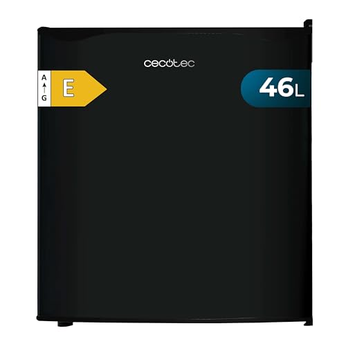 Cecotec Mini frigorífico frigorífico GrandCooler 20000 L SilentCompress Black de 46 l, Altura 48,7 cm, 48 cm de largura, baixo consumo, porta reversível, funcionamento cíclico, design compacto