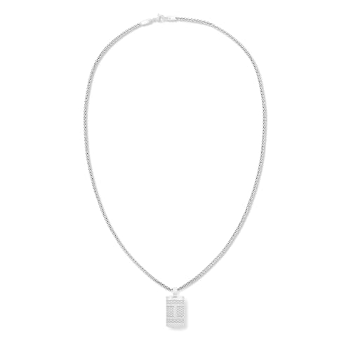 Tommy Hilfiger Jewelry Colar para homem em aço inoxidável com uma placa gravada - 2790316, Tamanho único, Aço inoxidável, Sem Pedra Preciosa