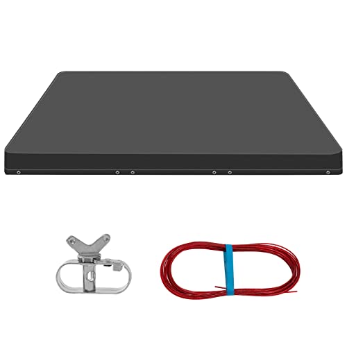 WOLTU Cobertor de piscina retangular, 400 x 200 x 20 cm, tela coberta de PE 200 g/m², impermeável e opaca com olhos e corda de fixação, cinzento-escuro