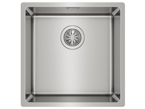 Teka RS15 40.40 - Lava-louça de baixo bancada, 1 balde, para móveis de 50 cm, balde de aço inoxidável, instalação fácil, design moderno, cor aço inoxidável
