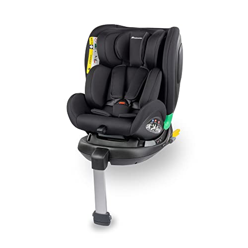 Bebeconfort EvolveFix Plus i-Size, cadeira de carro 360, 0-12 anos, 40-150 cm, cadeira de carro ISOFIX, apoio de cabeça 10 pos, 4 pos. Reclinadas, proteção lateral, tecidos de alto desempenho, Black