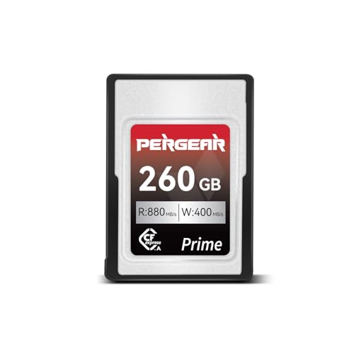 PERGEAR Cartão de memória profissional CFexpress tipo A de 260 GB, velocidade de leitura de até 880 MB/s e 900 MB/s de velocidade de gravação para gravação 4K 120P, 8K 30P