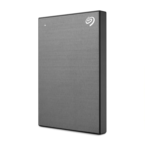 Seagate One Touch 1TB, com proteção de senha, disco rígido externo portátil, PC, portátil e Mac, USB 3.0, Space Gray, incl. Rescue Services (STKY1000404)