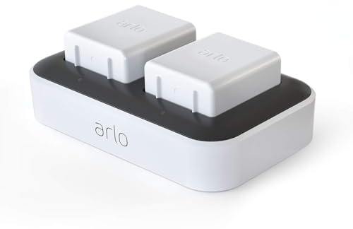 Arlo Estação de carregamento duplo carregamento 15% mais rápida, branco, compatível com câmara de vigilância WiFi Arlo Pro 3, Pro 4 (XL), Pro 5, Ultra 2 (+XL), Go 2, Arlo Acessório certificado,