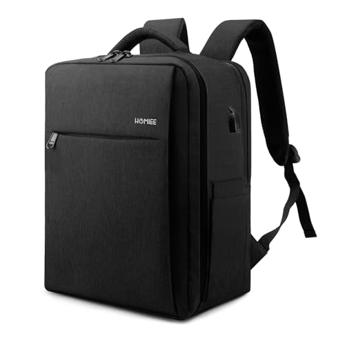 HOMIEE Mochila de viagem 40 x 30 x 20 cm para cabine, bagagem de mão sob o assento aprovado para Wizz Air e EasyJet, mochila casual para avião, escola ou dia tamanho cabine 24 L, Preto, Tamanho único