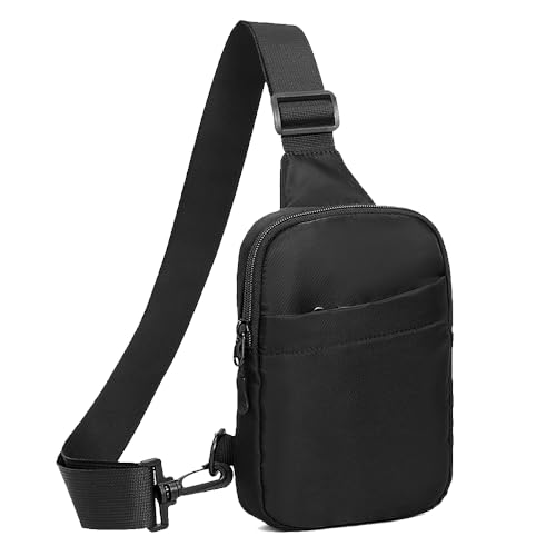 A-QMZL Mala de peito tiracolo homem malas de ombro impermeável casual mini Sling Bag mochila ombro crossbody malas pequena mala de telefone, Preto2