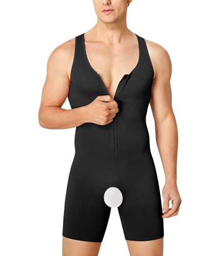 KUMAYES T-shirt compressão redutor homem emagrecedor t-shirt de alças abdômen cintura body shaper faixas de uma peça para homem