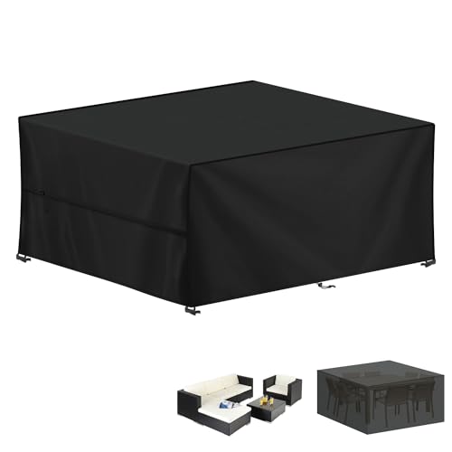 LAMUNI Capa protetora para móveis de jardim, retangular, capas para móveis de terraço, impermeável, capa de mesa exterior anti-UV, cobertura de exterior para mesas, cadeiras, sofá de jardim, 250 x 200