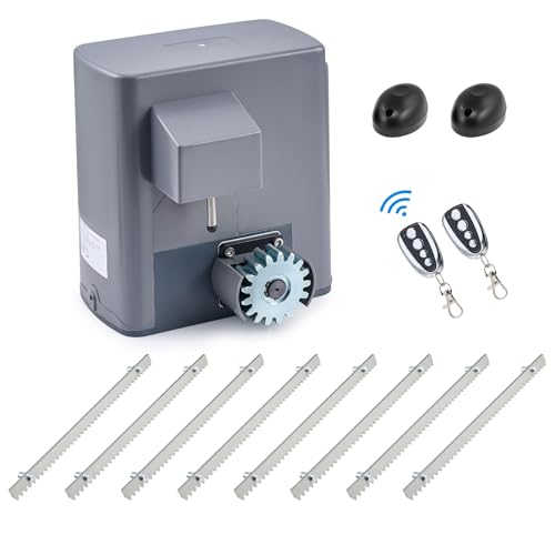 CO-Z 600 kg Motores portas de correr com 4 m fecho de correr de aço, 2 controlo remoto, 280 W, motor de porta de correr para porta de jardim, garagem
