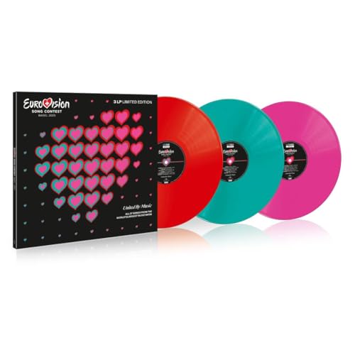 Eurovision Song Contest Basel 2025 - 3LP Rosa, rojo y azul [Vinilo]