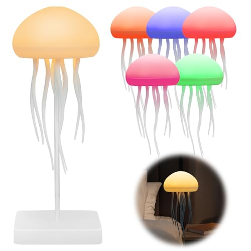 Adiwo Candeeiro Medusa, lâmpada LED de medusa de 72 cores com gradiente, luz de presença recarregável por USB com 2 modos, lâmpada para quartos de crianças, sala, quarto, decoração de casa