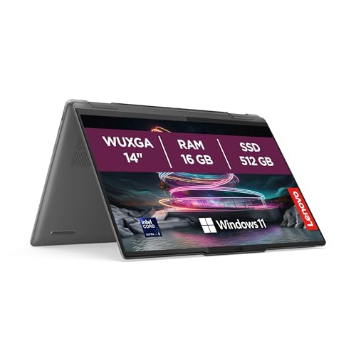 Lenovo Yoga 7 2-em 1 Gen 9 – Computador portátil AI PC conversível tátil 14" WUXGA (Intel Core Ultra 5 125U, 16 GB RAM, 512 GB SSD, Wi-Fi 6E, Win 11 Home) teclado QWERTY espanhol Cinzento tempestade