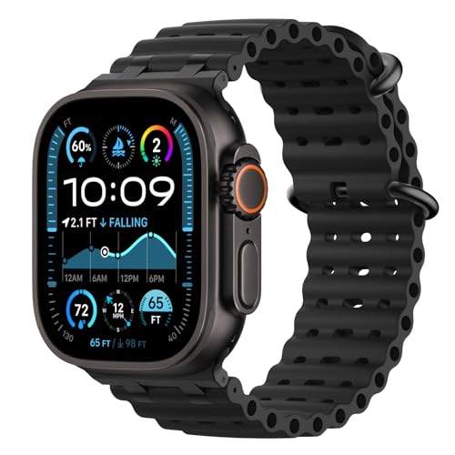 Astorgos Apple Watch Ultra2/Ultra 49 mm, 10 46 mm, 9/8/7 45 mm, SE2/SE/6/5/4 44 mm, 3/2/1 42 mm, bracelete de relógio desportivo com conector metálico para homem de metal Mulher