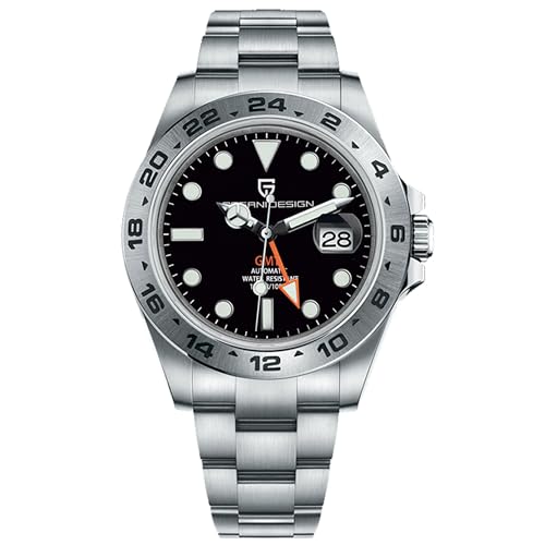 Pagani Design automático homem GMT analógico casual desportivo impermeável relógios de pulso para homens com aço inoxidável Bracelet