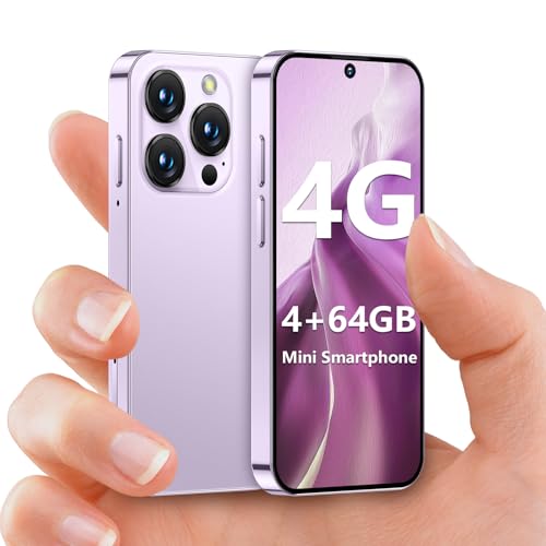 Mini Smartphone 4G, telefone mini desbloqueado de 4 + 64 GB com ecrã HD de 3,88 polegadas, bateria de 2000 mAh, câmara de 5 MP, duplo SIM, design ultrafino para telemóvel infantil rosa