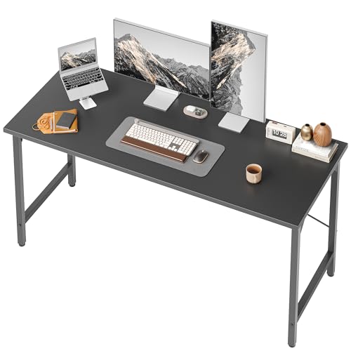 BEXEVUE Secretária de 120 x 48 cm, pequena mesa para computador, mesa de escritório para estúdio, quarto, design industrial, estrutura de metal, mesa de PC de madeira para casa e escritório