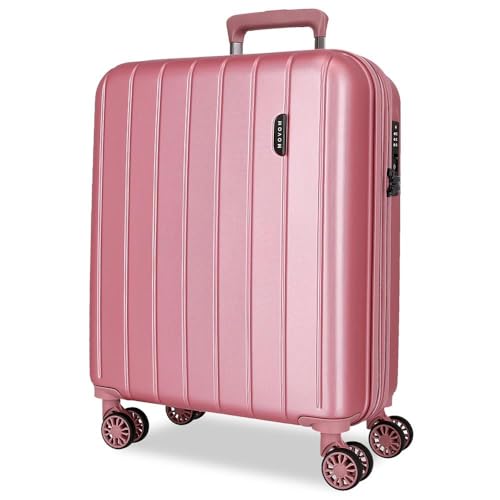 MOVOM Wood, mala de cabine, bagagem, interior com dois compartimentos, fabricado em ABS material resistente e leve, 4 rodas giratórias, fecho de combinação lateral, de Joumma Bags