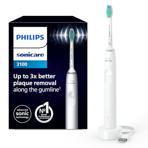 Philips Sonicare 3100, escova de dentes elétrica, escova de dentes sónica, sensor de pressão e temporizador, branco, HX3671/13