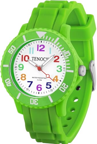 TENOCK Relógio de quartzo analógico para crianças 30 M resistente à água, analógico para crianças e meninas para desportos ao ar livre