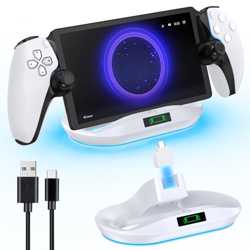 Tokluck Base de carregamento PS Portal, suporte carregamento Playstation Portal, suporte para PS Portal com conector magnético, acessórios para base de carregamento Playstation Portal