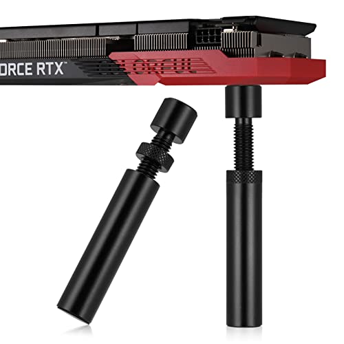 JIZZU Suporte para GPU de altura ajustável, 2 unidades de suporte para cartões gráficos, suporte para GPU, preto para placa gráfica de alumínio, 72 mm - 120 mm