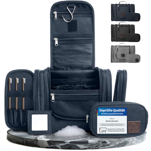 Obics® Neceser de viagem para homem e mulher 3 L e 8 L - bolsa de higiene e cosméticos para produtos de higiene pessoal com alça (pendente) - Necesser maquilhagem e casa de banho para viagens (até 10