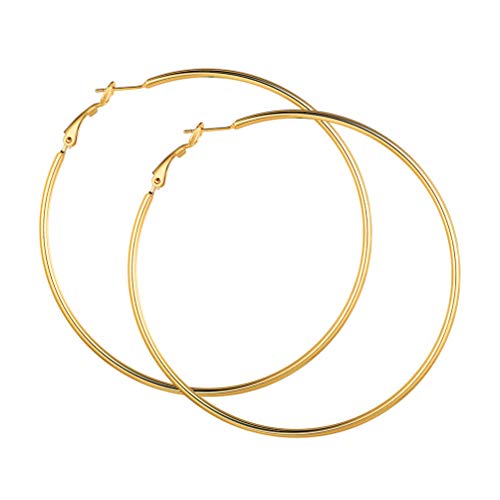 PROSTEEL Pendientes de Aro Acero Inoxidable 1Par/3Pares Conjunto Hipoalergenicos Minimalistas Básico Joyas de Mujer Chica Diámetro 30/40/50/70/100mm