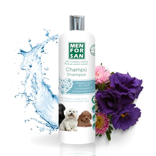 MENFORSAN Champô Intensificador de cor para cães 1 l, intensifica e protege a cor, traz brilho, produto vegan (a embalagem pode variar)