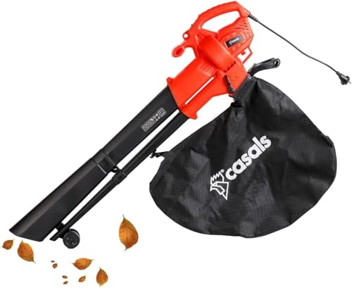 Casals - Ventilador/aspirador de folhas de 3000 W de potência, velocidade de 270 km/h | limpeza eficiente de jardins e exteriores