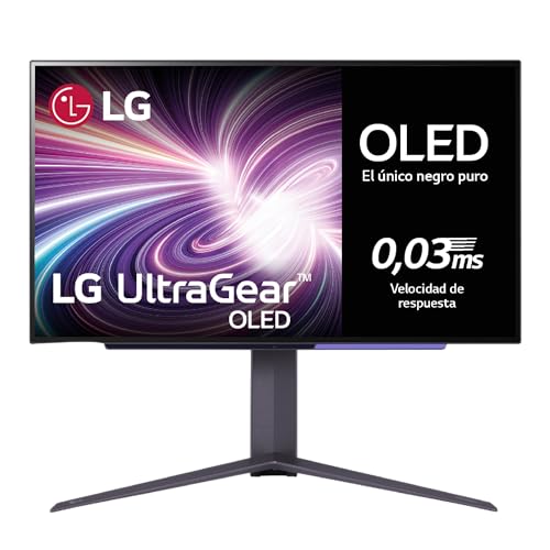 LG 27GS95QE-B.AEU Monitor Ultragear OLED, 27", (2560x1440), 16:9, 120000:1, 0,03 ms, 240 Hz, G-Sync, FreeSync Premium Pro, curva ideal, relelação. Aparência Ideal, tecnologia MLA +, preto