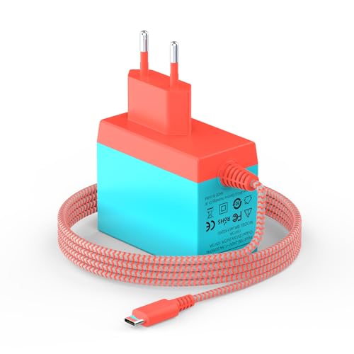 Carregador para Nintendo Switch, 39 W adaptador de corrente de carregamento rápido USB tipo C compatível com modo TV/Switch Lite/NS Switch/Switch OLED 15 V 2,6 A (cabo de 1,5 m)