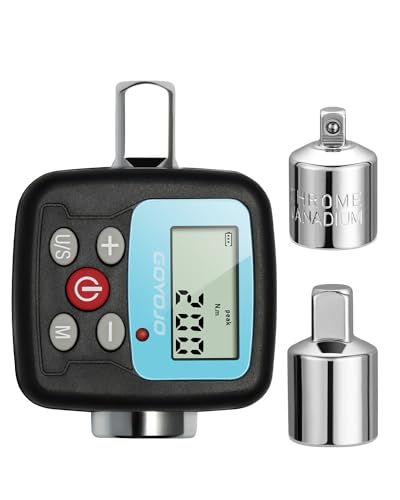 GOYOJO Chave dinamométrica digital, 1/2 1/4 3/8 adaptadores de alta precisão 4 unidades de torção ecrã retroiluminado perfeito para automóveis bicicletas motocicletas e reparações de casa