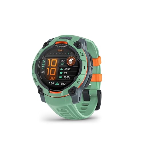 Garmin Instinct 3, Relógio inteligente com GPS, ecrã AMOLED de 45 mm, resistente à água, aplicações desportivas integradas, monitorização da saúde, lanterna LED, até 18 dias autonomia, verde