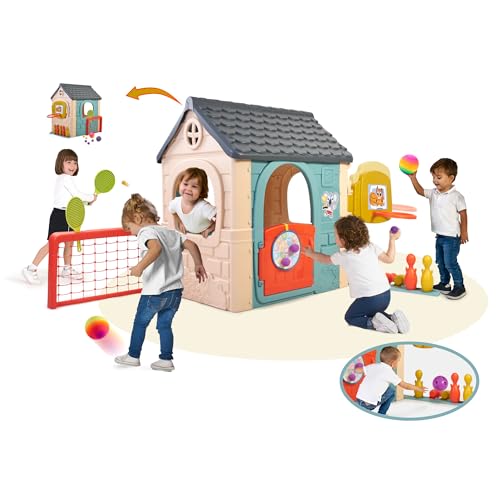 FEBER - Casual 6 Activities House, casa com 6 atividades de jogos, acessórios incluídos para jogos, cores resistentes à luz solar, montagem fácil, a partir de 3 anos, famosa (FEH23000)
