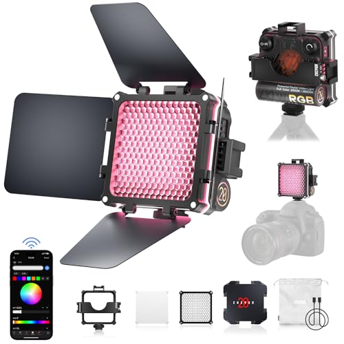 ZHIYUN FIVERAY M20C [Oficial] 20W RGB Luz de vídeo com 2700-6500K, 1950Lux, ajustada 16 modos de luz regulável TLCI 96+ CRI 94+, luz portátil com APP (Combo)