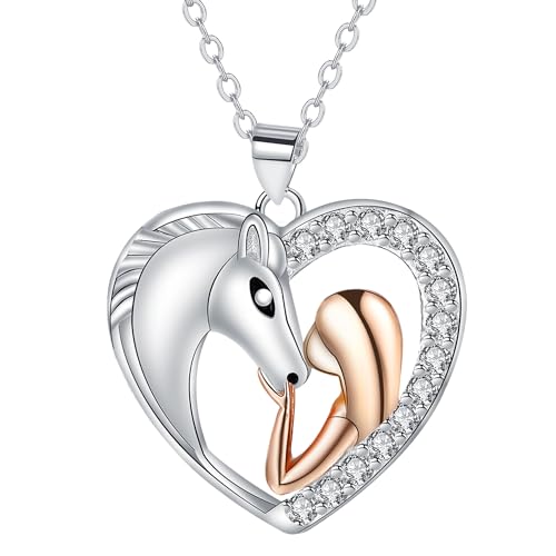 Micory Colar prata de lei 925 mulher pingente corrente jóias para mulheres com corrente hipoalergénica ajustável 45 5 cm