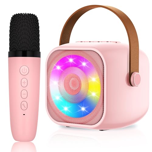 Karaoke 1 Microfone, karaokê, máquina para crianças e microfones sem fios, altifalante Bluetooth portátil para adultos e meninas, presente para festas em casa / presentes / brinquedos