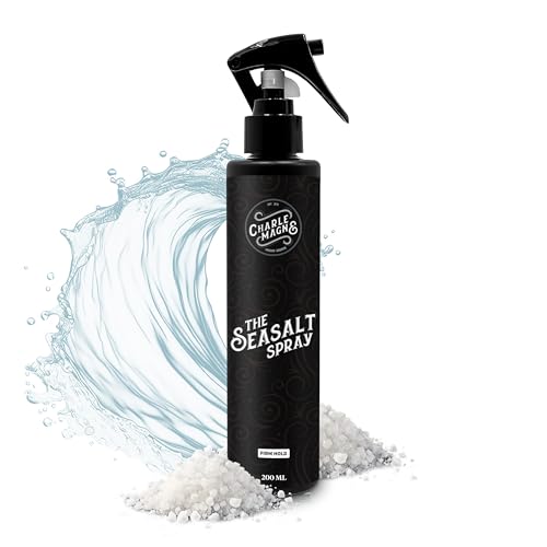 Charlemagne Spray de sal marinho para o cabelo - homem - spray de água salgada mate para volume e textura, ondas de praia (200 ml (1 lote), orifício firme)
