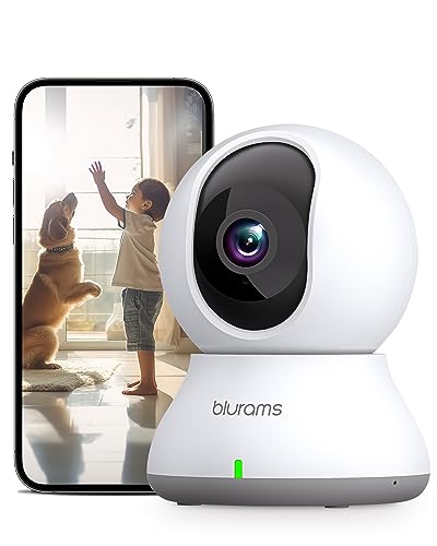 blurams Câmara de vigilância WiFi interior 2K, 360 câmara de vigilância para bebé/cães, câmara IP, visão noturna, deteção humana com IA, áudio bidirecional, sereia de segurança, compatível com