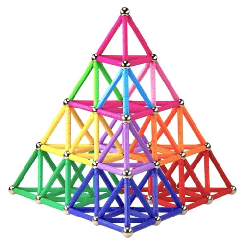 Funifinds 220 blocos magnéticos de varas, brinquedos educativos magnéticos, brinquedos de empilhamento, brinquedos STEM, brinquedos de construção não tóxicos, quebra-cabeças 3D com saco de