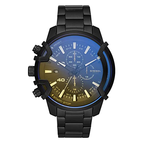 Diesel Reloj Griffed para Hombre, Movimiento cronógrafo de Cuarzo con Correa de Acero Inoxidable