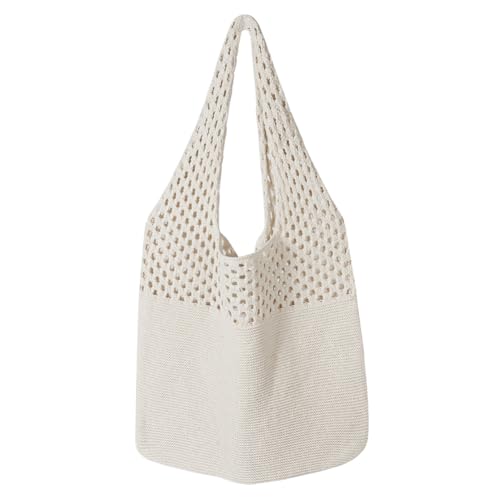 Adiwo Malas de malha para mulher, mala de mão oca retro, mala de praia de malha, malas de croché para férias para mulher, estilo boémio para o trabalho diário, compras, viagens