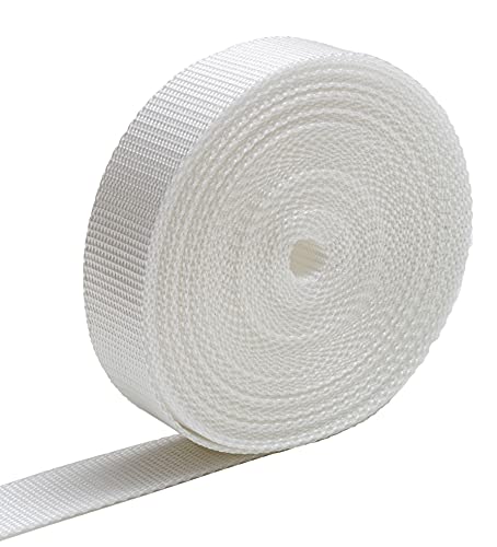 IPEA Alça rígida de nylon para mochila e malas, 10 metros de comprimento, corda de correia multiusos para costura, desportos, bagagem, bricolage, largura de 30 mm, branco - 3 cm